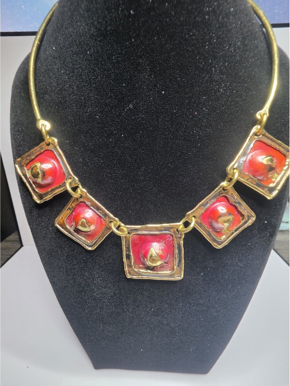 GENUINE HAND MADE SOUTH AFRICA METAL NECKLACE SOLID COPPER BRASS 16 INCH AFRICAN